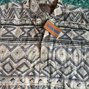 Men's Black and Gray Patterned Casual Shirt